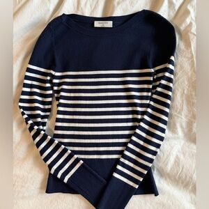 Aritzia Navy and White Striped Top